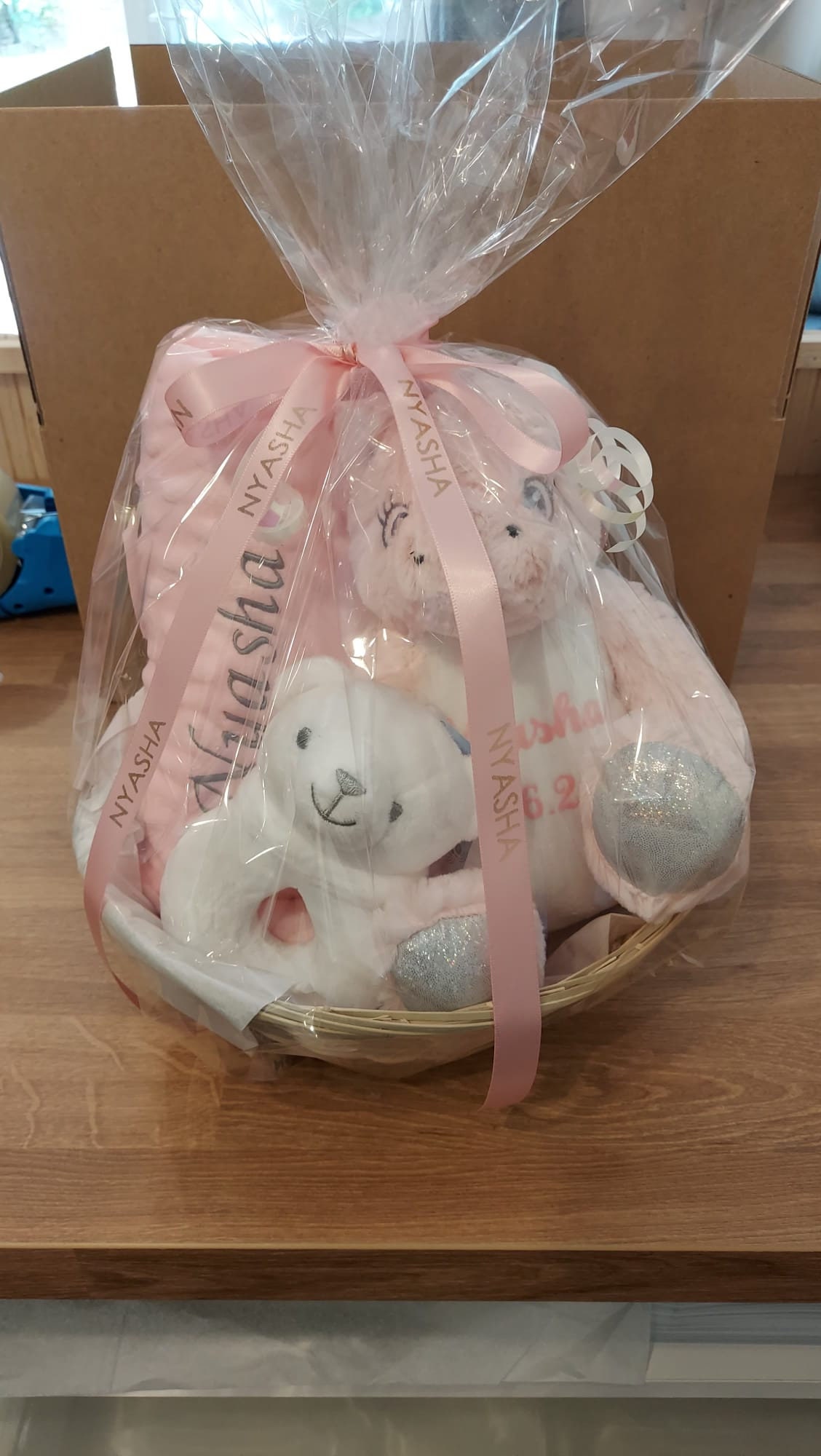 Quick Delivery Baby Gift Hamper Set Blanket Teddy Rattle Newborn Shower ...