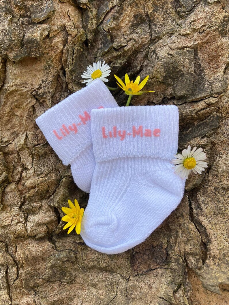 Personalised baby socks coloured baby socks newborn socks Etsy