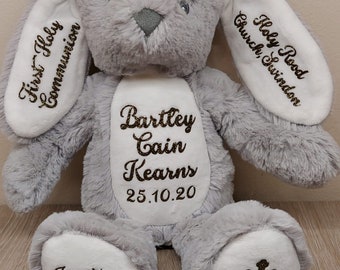 Gepersonaliseerde pluche konijntje teddy nieuwe baby kind doopcadeau, doopcadeau