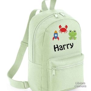 Personalised Boys Rocket Pink Lilac Green Backpack  Safari Children  Back pack, Kids backpack