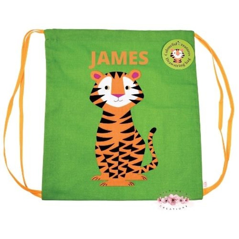 Personalised Cat Drawstring Bag PE Bag Kit Bag Kids Bag Etsy