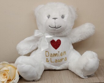 Osito de peluche personalizado con cualquier mensaje. Ideal para San Valentín, cumpleaños, recién nacidos o como regalo. Te quiero.