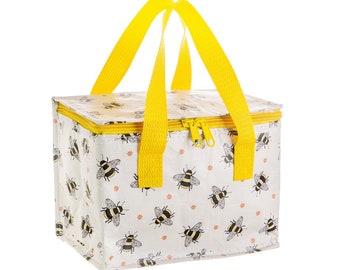 Personalised Bee Lunch Bag: Embroidered Insulated Cooler Bag