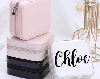 Personalised pink mini jewellery box, travel jewellery box, girls gift, gifts for her, ladies gift, bridesmaid gift, mum gift, nan gift