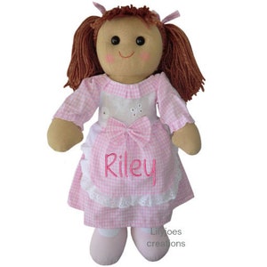 Quick Delivery Personalised Pink Gingham Rag Doll