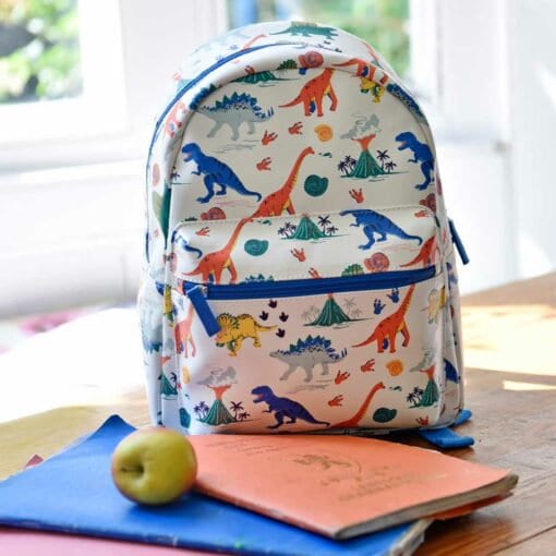 Quick Delivery Personalised Colourful Dinosaur Backpack Lunch Bag Set Dinosaur Gift Nursery Bag Back To School Girls Backpack Personalized