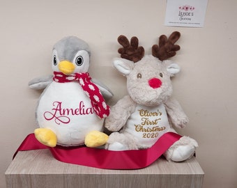 Noël personnalisé renne pingouin nounours cadeau de Noël enfants bébé nouveau-né enfants cadeau