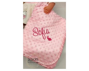 Personalised Baby Blanket: Embroidered Name, Soft Plush Gift