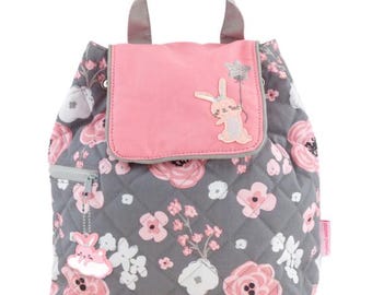Personalised Quilted Bunny Floral Backpack: Toddler Nursery Bag