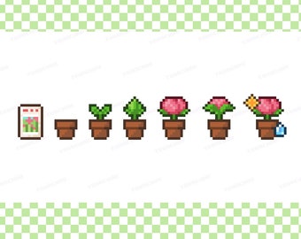 Insignias de rosas lindas / Estilo pixel art / Suscripción a Twitch / Lealtad / Bit / Insignias de alegría