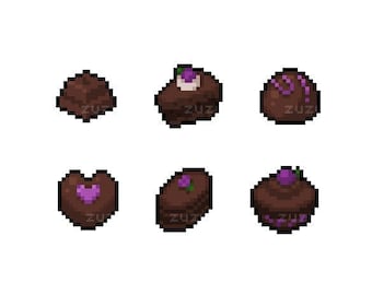 Cute Chocolate Bonbon Badges | Pixel Art Styled | Twitch Sub / Loyalty / Bit / Cheer Badges