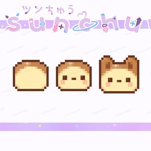 Färdiggjord kaninbrödbulle | Pixel Art-stylad | Twitch Sub / Lojalitets- / Bit / Cheer Badges