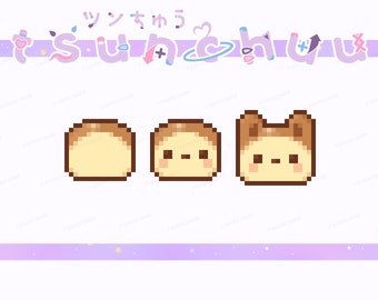 Premade Bunny Rabbit Bread Bun | Pixel Art Styled | Twitch Sub / Loyalty / Bit / Cheer Badges