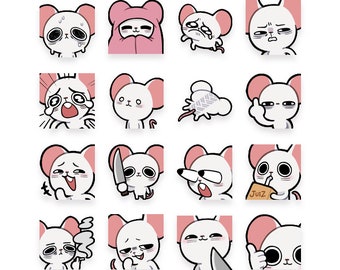Roedor de rato branco pré-fabricado emotes | Bobo e Pateta | para Twitch ou Discord