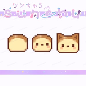 Premade Cat Bread Bun | Pixel Art Styled | Twitch Sub / Loyalty / Bit / Cheer Badges