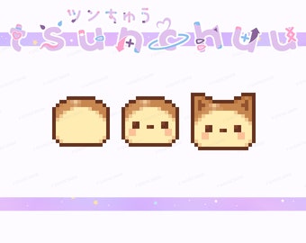 Premade Cat Bread Bun | Pixel Art Styled | Twitch Sub / Loyalty / Bit / Cheer Badges