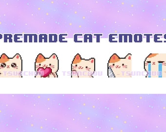 Emotes de gato pré-fabricados | Estilo Pixel Art | para Twitch ou Discord