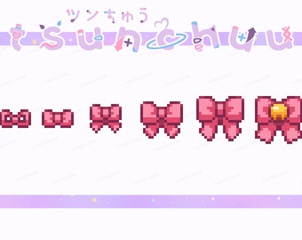 Premade Pink Cute Bows | Pixel Art Styled | Twitch Sub / Loyalty / Bit / Cheer Badges