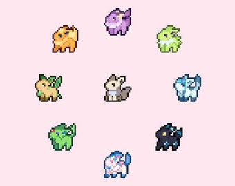Cute SHINY Eeveelution Badges | Pixel Art Styled | Twitch Sub / Loyalty / Bit / Cheer Badges