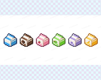 Cute Milk Carton Badges | Pixel Art Styled | Twitch Sub / Loyalty / Bit / Cheer Badges