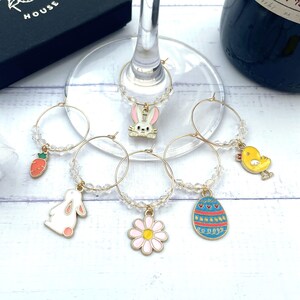 Easter Wine Charms: Drink Markers, Table Decor, Optional Gift Packaging