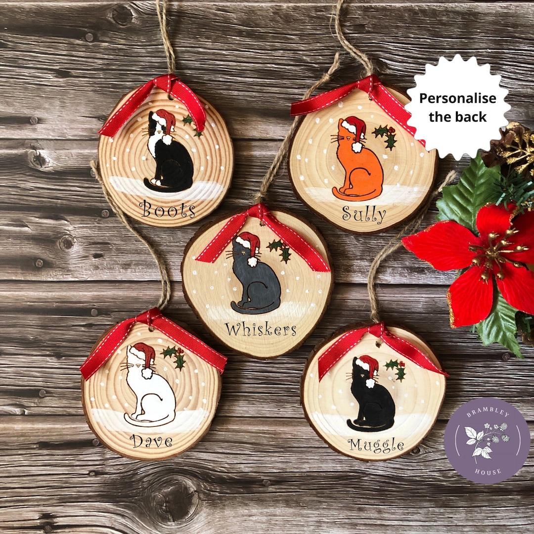 Personalised Cat Christmas Decoration Custom Cat Christmas Tree