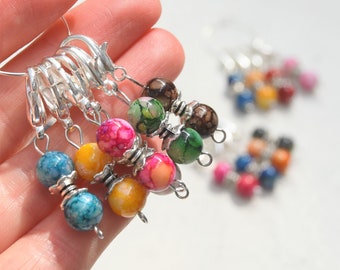 4 or 6 stitch markers | Cute colourful stitch counters | Set of place keepers | Knitting gift present | Stocking filler