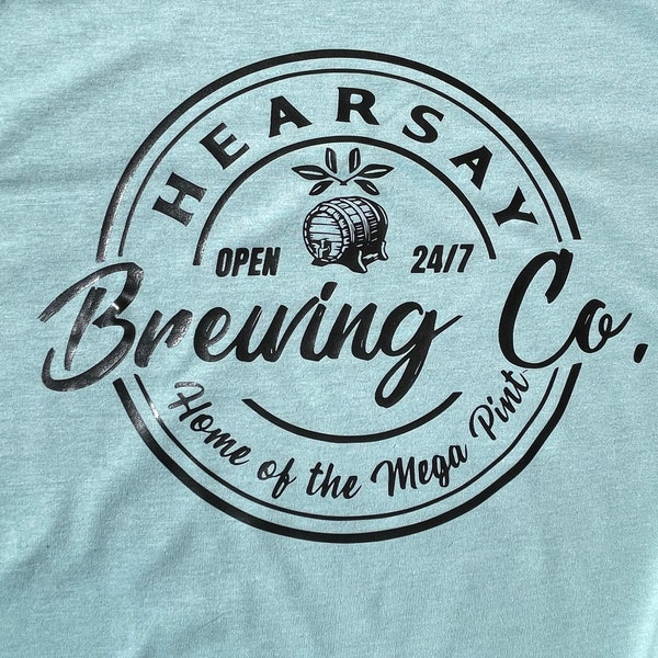 Johnny Depp T-shirt Hearsay Brewing Co. Home of the Mega Pint funny shirt tee top court case Amber Heard Case Open 24/7
