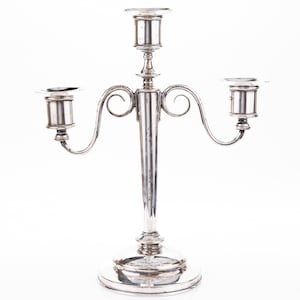 Vintage Hukin &Heath Silver Plated 3 arm Candelabra