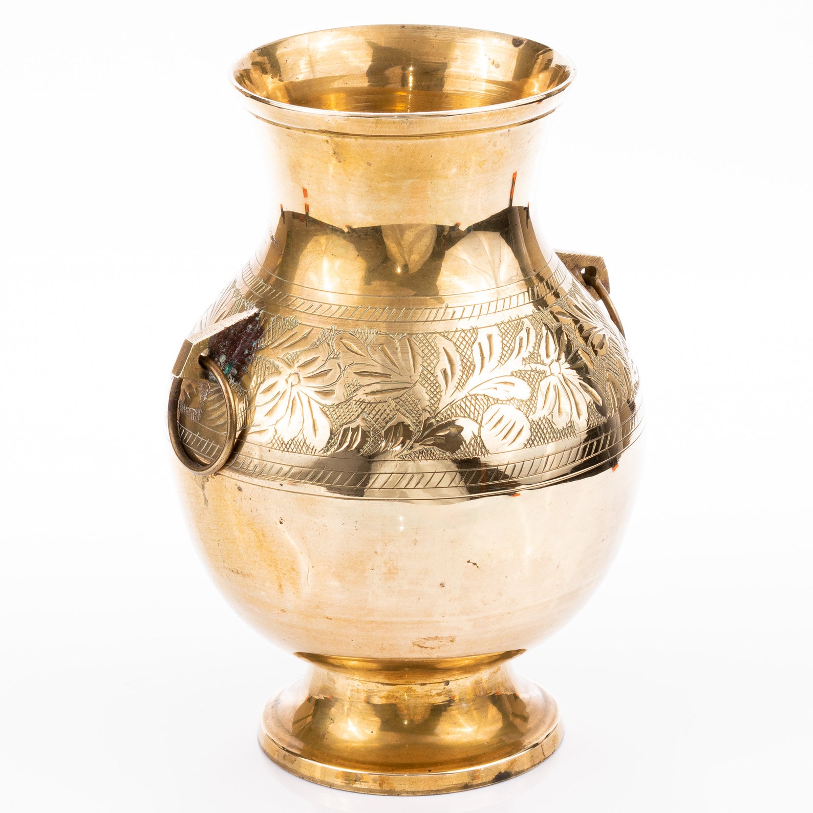 Vintage Brass Urn Shape Vase 17 Cm High Etsy