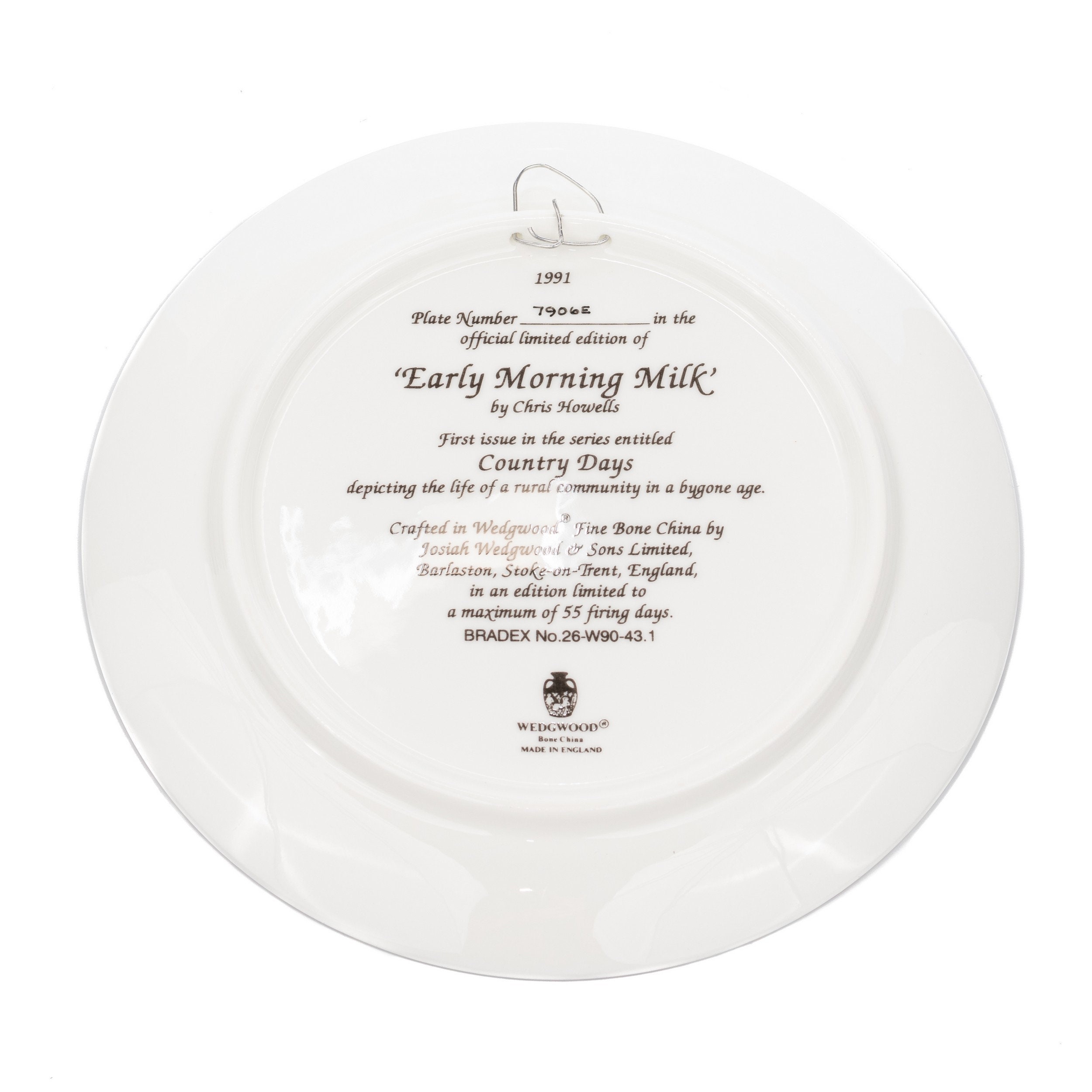 Wedgwood Early Morning Milk プレート 1991年 ホビー・楽器・アート