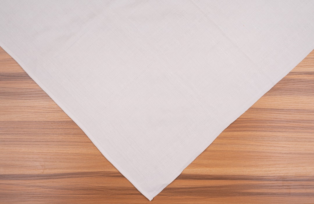 Vintage White Linen Tablecloth 129 Cm X 129 Cm Etsy