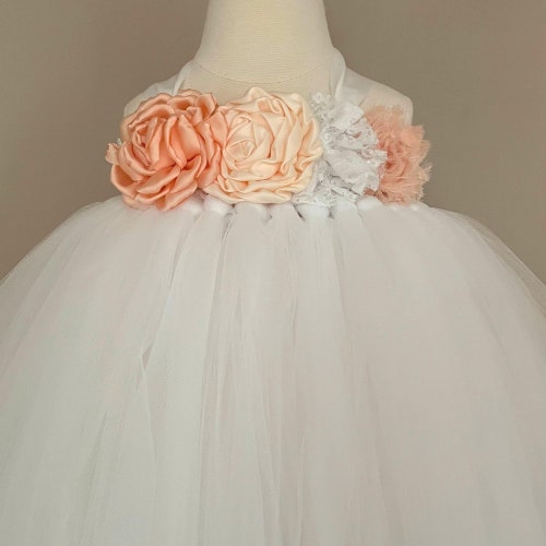 Toddler Flower Girl Dress Peach Baby Girl Fairy Princess Dress Costume Birthday Dress 1 Year Old shops Baby Wedding Dress