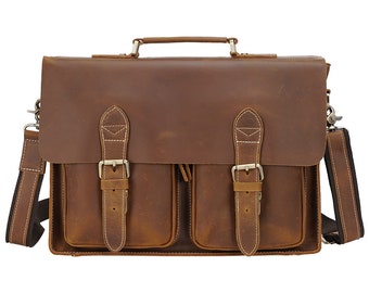 custom leather computer bag