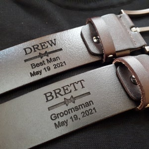 Leather Belt, Wedding Gifts, groom gift, Personalized Belt, Groomsmen belt, Groomsmen gift, Mens Leather Belts, Best Man gift, Best Man Belt