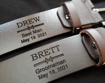 Leather Belt, Wedding Gifts, groom gift, Personalized Belt, Groomsmen belt, Groomsmen gift, Mens Leather Belts, Best Man gift, Best Man Belt