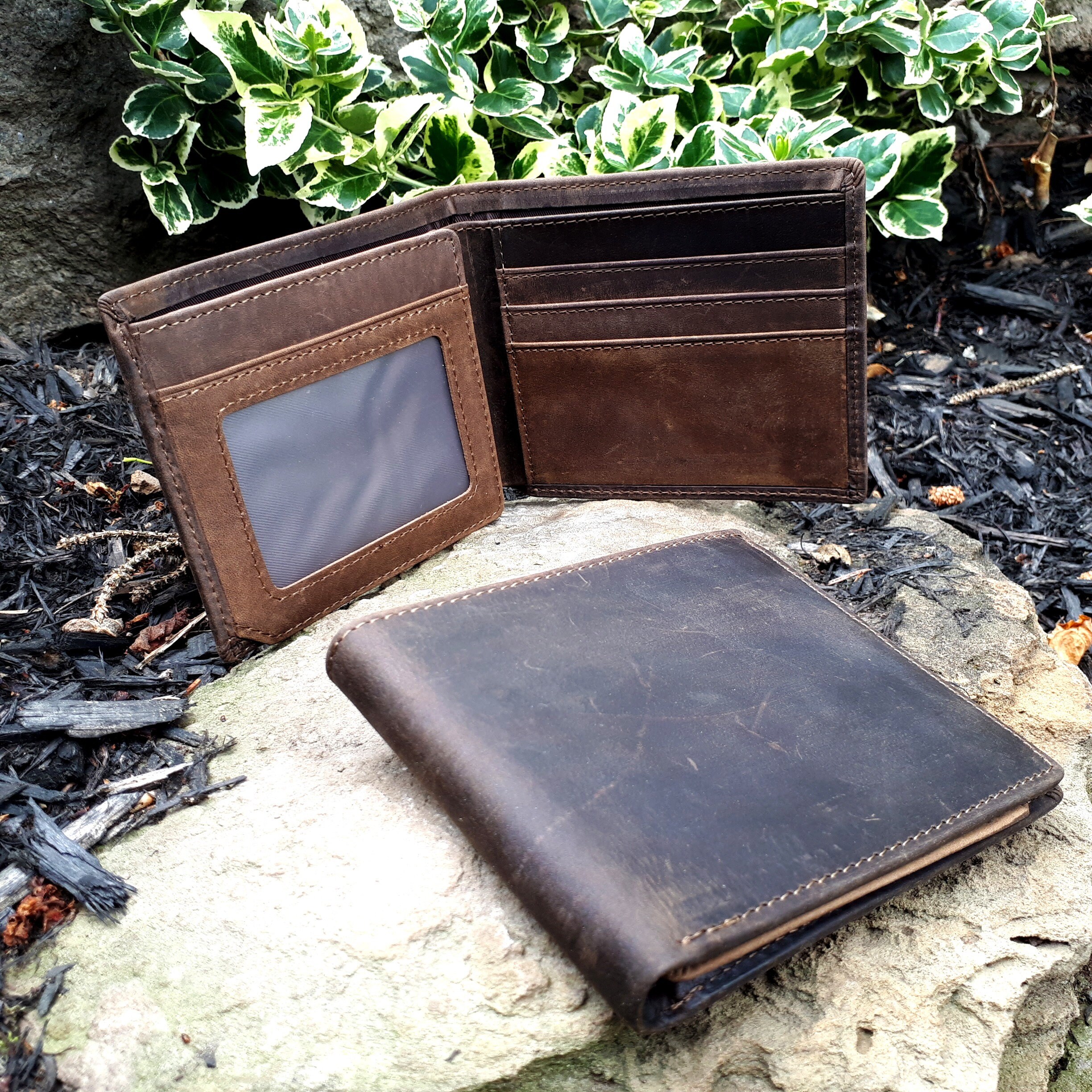 FullGrain Leather Wallet Engraved Wallet Men's Wallet Etsy
