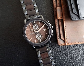 ROGUE Men's Luxury Chrono Wooden Watch, Wood Watch For Men, Wooden Watches, Luxury Wood Watch, Groomsman Watch, Luxury Groom Watch, MA40
