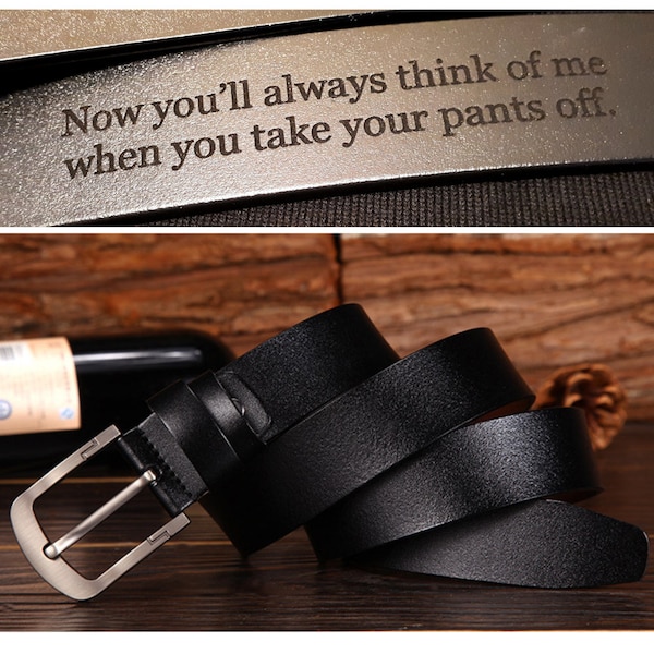 Personalized Belt For Boyfriend, Mens Leather Belt, Engraved Belts for Boyfriend, Boyfriend Gift, Wedding Gifts, Valentines day gift for him