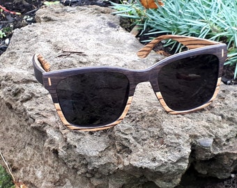 Gafas de sol de madera personalizadas, gafas de sol de madera grabadas, gafas de sol para padrinos de boda, madera de nogal y ébano, gafas de sol de madera, unisex