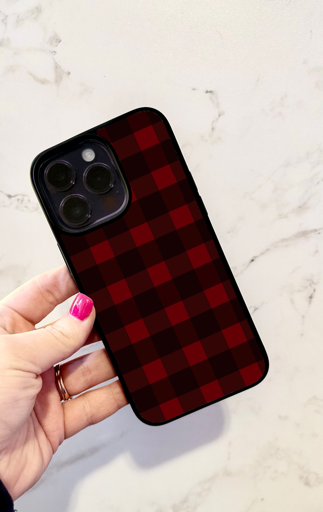 Red & Black Buffalo Plaid Phone Case iPhone and Samsung Etsy