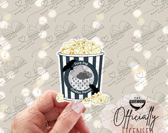 Rainy Day Popcorn, We Love Rainy Days, Don't We Baby? Waterproof Sticker Kindle Sticker Ravenhood Trilogy Kate Stewart Merch Dominic King