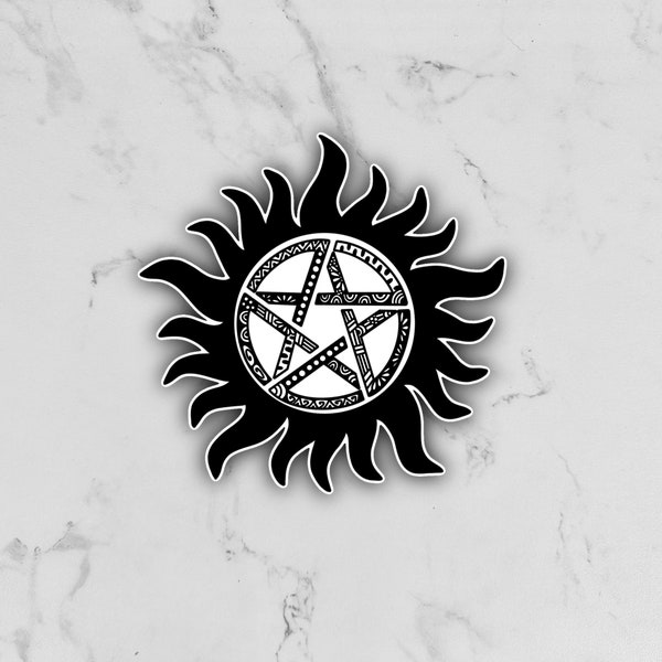 Supernatural Sam Dean Winchester Anti Possession Waterproof Sticker Supernatural Symbol Demon Angel Winchester Brothers Witch Sticker