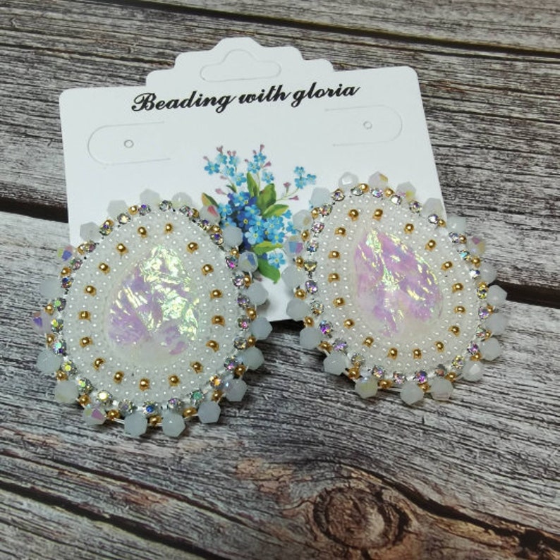 beaded wedding earrings image 2