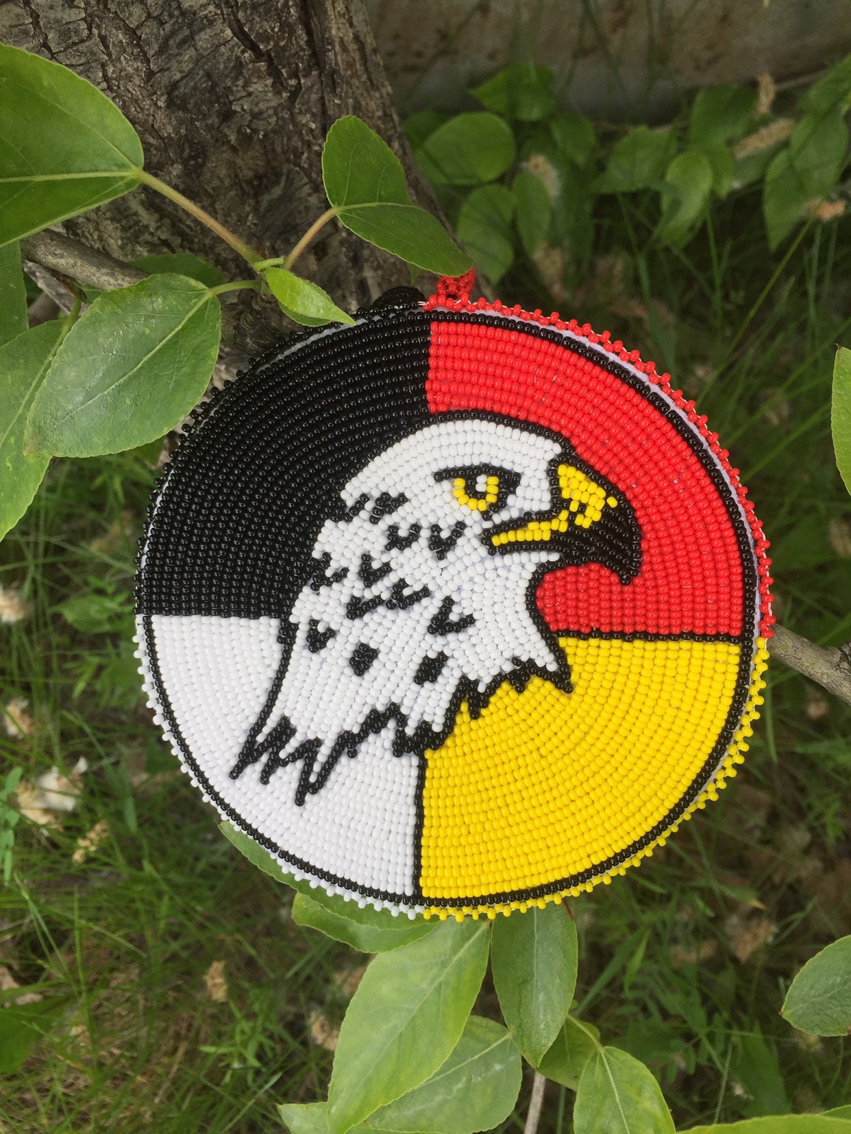 Beaded medicine wheel medallionbeadedmedallionnativeamerican Etsy