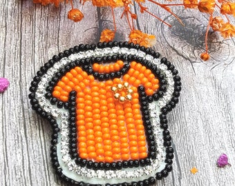 Beaded Orange Shirt Pin - Every Child Matters Brooch