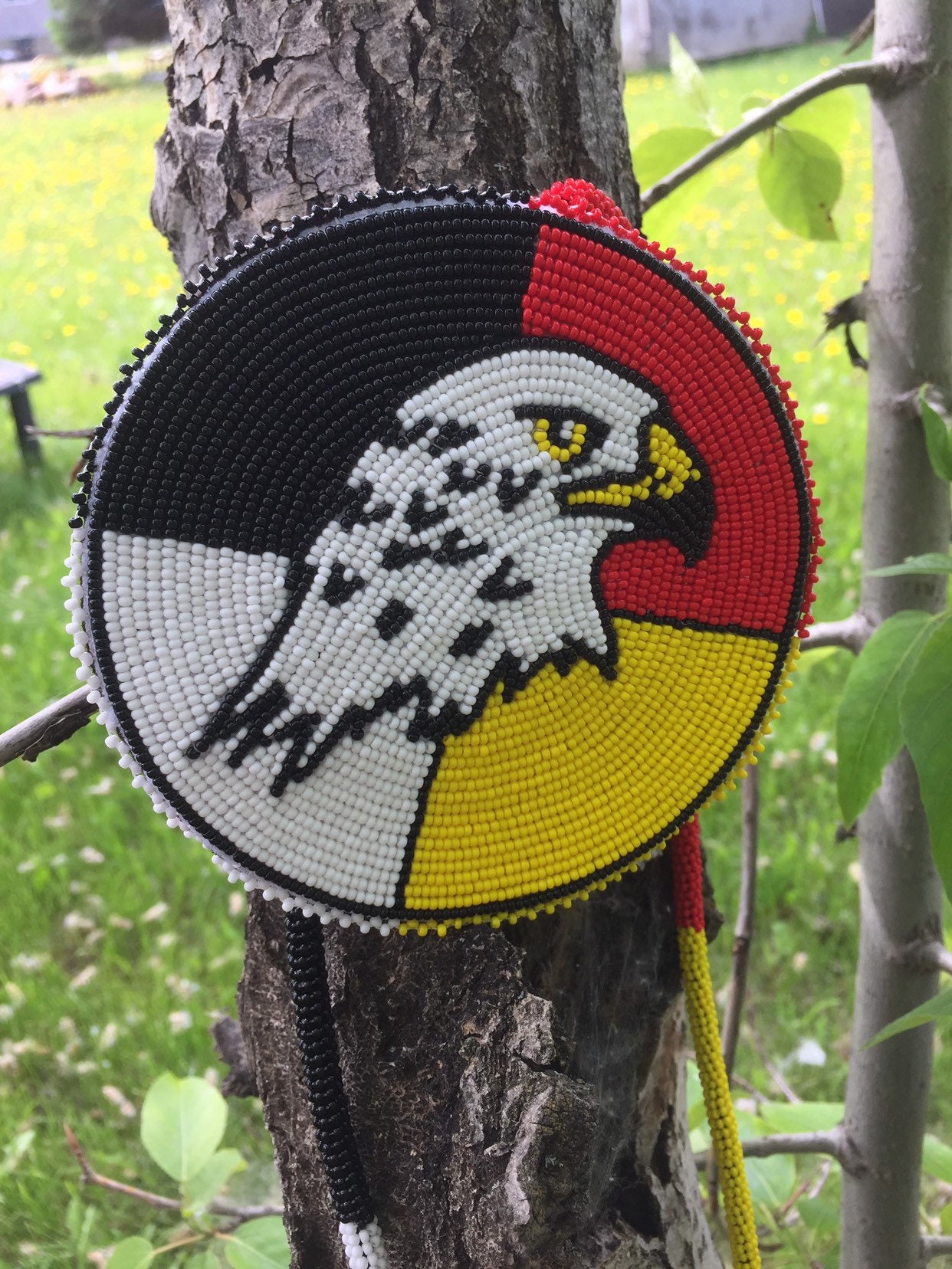 Beaded medicine wheel medallionbeadedmedallionnativeamerican Etsy