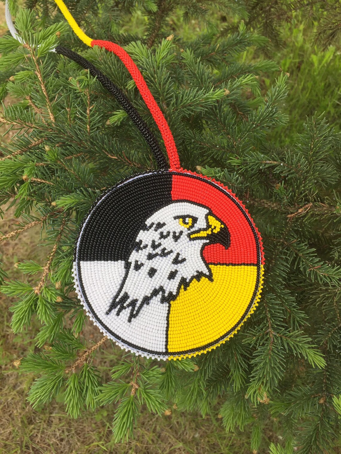 Beaded medicine wheel medallionbeadedmedallionnativeamerican Etsy