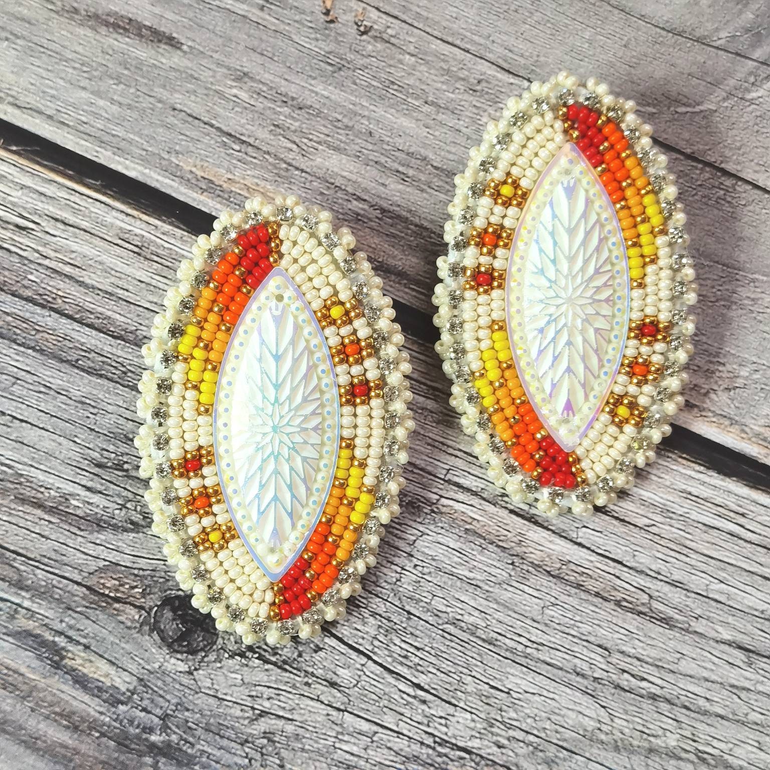 Beaded earrings indigenous earrings native beaded earrings Etsy