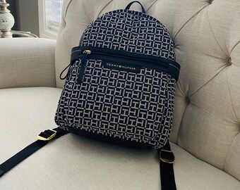 drawstring monogram tommy backpack